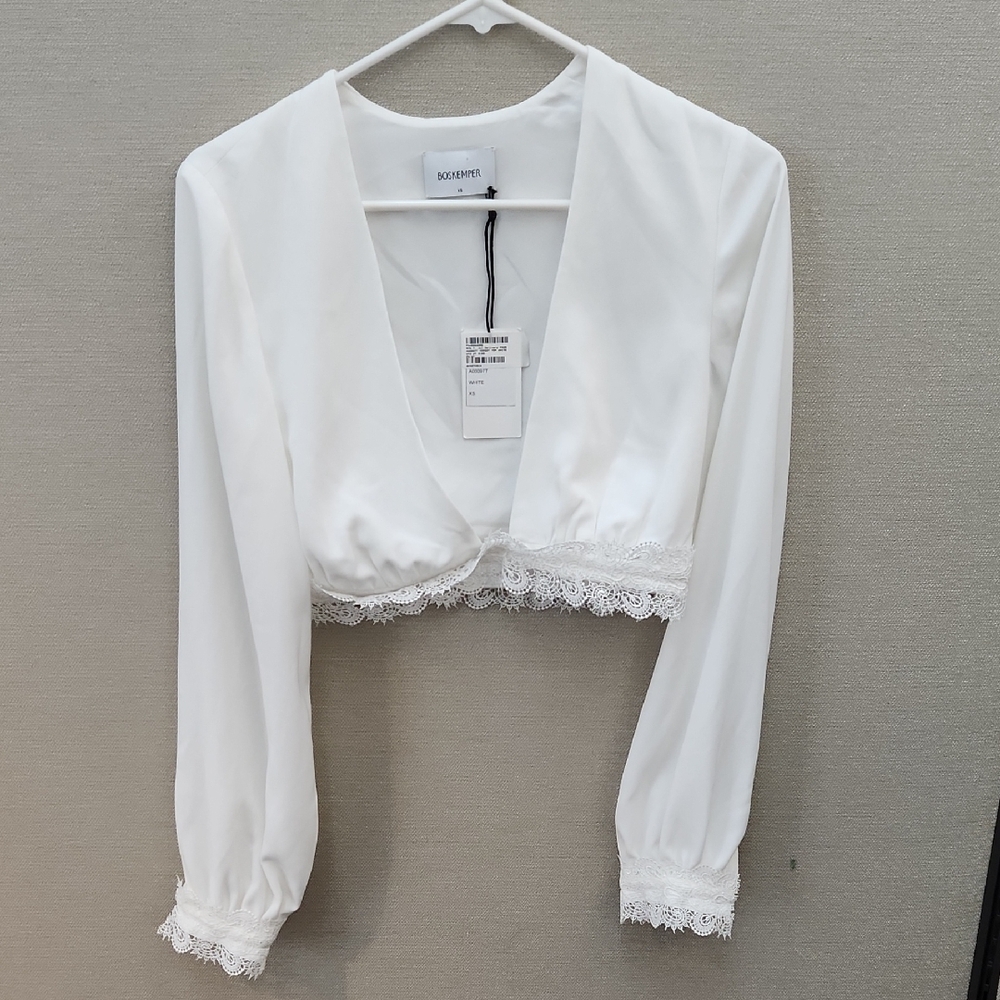 Boskemper Margot Lace Trim Top Size Xs